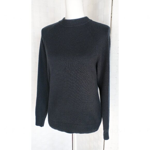 Designers Originals Sweater Medium Black Mock Neck Vintage Minimalist Lagenlook - Picture 4 of 14